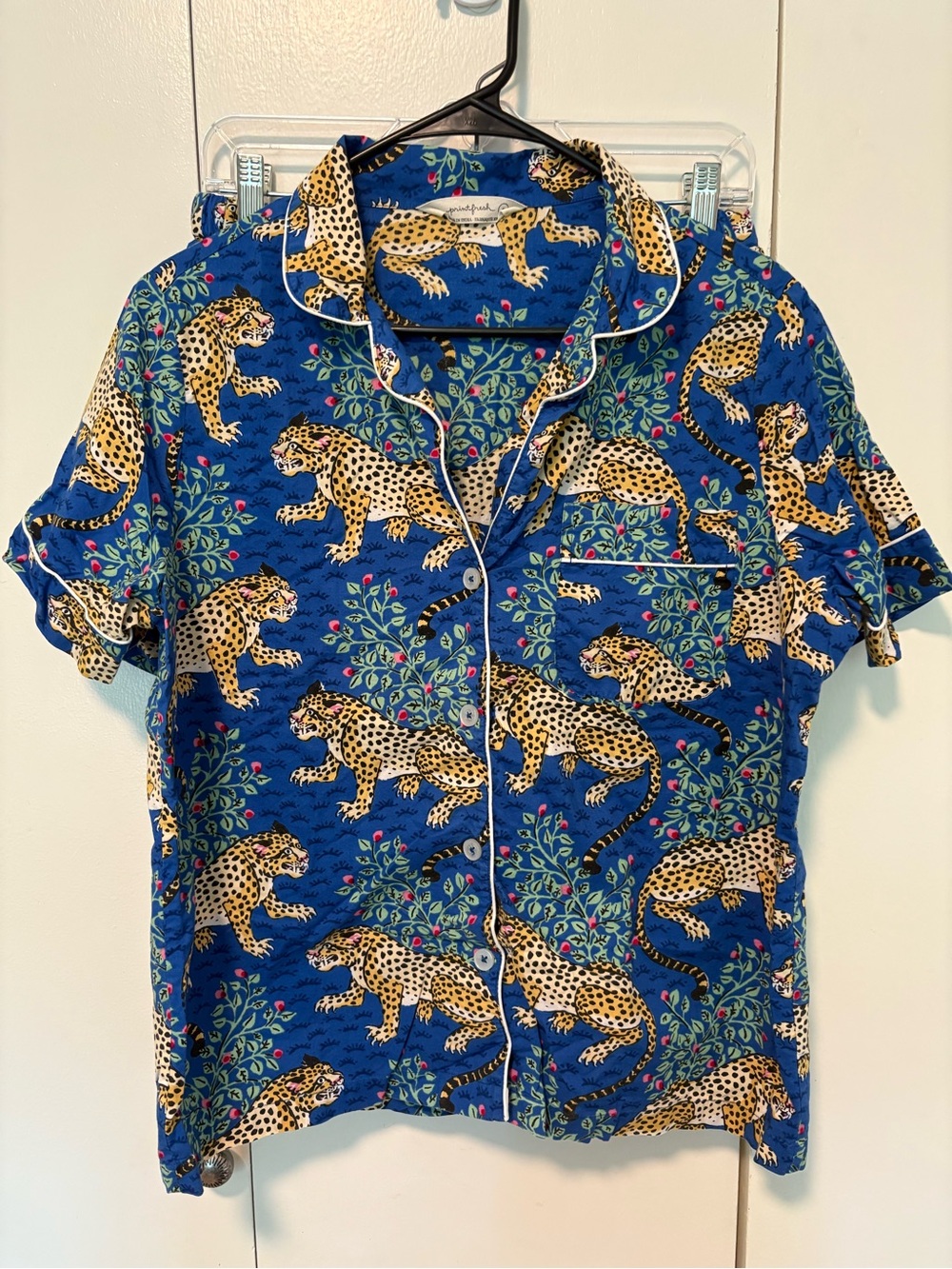 Print Fresh Bagheera 2-Piece Pajama Sleep Short Set Leopard Print Organic Sz Sm